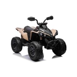 Quad electric Can-am Renegade, kaki, cu un singur loc, suspensii față și spate, lumini LED, baterie de 12 V, 2 motoare de 35 W, roți moi EVA, player MP3 cu intrare USB/AUX, licențiat