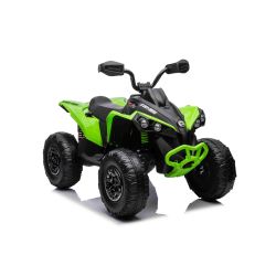 Quad electric Can-am Renegade, verde, cu un singur loc, suspensii față și spate, lumini LED, baterie de 12 V, 2 motoare de 35 W, roți moi EVA, player MP3 cu intrare USB/AUX, licențiat