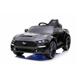 Mașină electrică copii Ford Mustang 24V, negru, roți EVA moi, Motoare: 2 x 16.000 rpm, baterie 24V, lumini LED, telecomandă de 2,4 GHz, MP3 Player, licență ORIGINALĂ