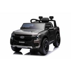 Mașină electrică de jucărie FORD Ranger 12V, gri, Scaun piele, Telecomandă 2,4 GHz, Intrare Bluetooth/USB, Suspensii, Baterie 12V, Roți din plastic, MOTOR 2 X 30W, Licență ORIGINALĂ