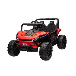 Mașină electrică de jucărie UTV Small 12V, roșu, Tracțiune spate, baterie 12V, Roți din plastic, banchetă dublă, Telecomandă 2,4 GHz, Un singur loc, MP3 player cu intrare USB/SD, Lumini LED