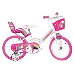 DINO Bikes - Bicicletă pentru copii 14" 144RUN Unicorn