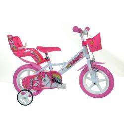DINO Bikes - Bicicletă pentru copii 12" 124RLUN Unicorn