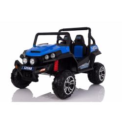 Mașinuță electrică pentru copii RSX tip ATV, Albastră-2.4Ghz, 4x Motoare, telecomandă, 2 scaune din piele, roți ușoare Eva, Radio FM, Bluetooth