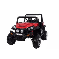 Mașinuță electrică pentru copii RSX tip ATV, Roșie-2.4Ghz, 4x Motoare, telecomandă, 2 scaune din piele, roți ușoare Eva, Radio FM, Bluetooth