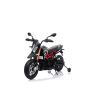 Motocicletă electrică copii APRILIA DORSODURO 900, Licențiată, baterie 12V, roți EVA moi, 2 x 18W Motoare, Suspensie, cadru metalic, furcă metalică, roți auxiliare, negru