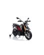 Motocicletă electrică copii APRILIA DORSODURO 900, Licențiată, baterie 12V, roți EVA moi, 2 x 18W Motoare, Suspensie, cadru metalic, furcă metalică, roți auxiliare, gri