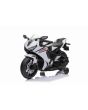 Motocicletă electrică HONDA CBR 1000RR, Licențiată, baterie 12V, roți plastic, motor 30W, lumini LED, cadru fix, roți auxiliare, alb