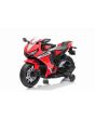 Motocicletă electrică HONDA CBR 1000RR, Licențiată, baterie 12V, roți plastic, motor 30W, lumini LED, cadru fix, roți auxiliare, roșu