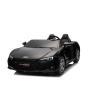 Mașină electrică Audi R8 SPYDER cu două locuri 24V, negru, MP3 Player cu USB/AUX și Bluetooth, Baterie 24V/14Ah, 2 motoare 200W, roți EVA cu suspensie spate, Scaune din piele, Controller cu cadran, Model cu Licență