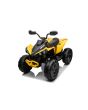 Quad electric Can-am Renegade, galben, cu un singur loc, suspensii față și spate, lumini LED, baterie de 12 V, 2 motoare de 35 W, roți moi EVA, player MP3 cu intrare USB/AUX, licențiat