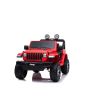 Mașinuță electrică pentru copii JEEP Wrangler, Roșu, scaun din piele, Radio cu intrare Bluetooth și USB, unitate 4x4, baterie cu litiu, roți EVA, suspensii spate, telecomandă de 2,4 GHz, comutator funcție telecomandă/ pedală, licențiat