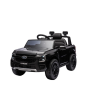 Mașină electrică de jucărie FORD Ranger 12V, negru, Scaun piele, Telecomandă 2,4 GHz, Intrare Bluetooth/USB, Suspensii, Baterie 12V, Roți din plastic, MOTOR 2 X 30W, Licență ORIGINALĂ