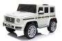 Mașinuță electrică de jucărie Mercedes G500 12V, alb, telecomandă 2.4 GHz, intrare USB/SD, suspensie, baterie litiu, lumini LED, licență ORIGINALĂ