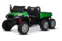 Tractor electric de fermă RIDER 6X6 24V cu tracțiune integrală 4X 200W, cu două locuri, verde, baterie litiu, roți EVA, scaun dublu din imitație de piele, axe cu suspensii, telecomandă 2.4 GHz, player MP3 cu intrare USB/AUX, Bluetooth