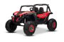Mașinuță electrică de jucărie NEW RSX 24V, roșu, tracțiune 4x4, baterie litiu, roți EVA, suspensii, scaun din piele artificială cu două locuri, telecomandă, player MP3 cu intrare USB/AUX 