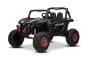 Mașinuță electrică de jucărie NEW RSX 24V, negru, tracțiune 4x4, baterie litiu, roți EVA, suspensii, scaun din piele artificială cu două locuri, telecomandă, player MP3 cu intrare USB/AUX 