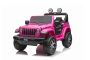 Mașinuță electrică pentru copii JEEP Wrangler, Roz, scaun din piele, Radio cu intrare Bluetooth și USB, unitate 4x4, baterie cu litiu, roți EVA, suspensii spate, telecomandă de 2,4 GHz, comutator funcție telecomandă/ pedală, licențiat