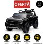 Mașină electrică de jucărie FORD Ranger 12V, negru, Scaun piele, Telecomandă 2,4 GHz, Intrare Bluetooth/USB, Suspensii, Baterie 12V, Roți din plastic, MOTOR 2 X 30W, Licență ORIGINALĂ