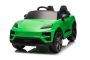 Mașinuță electrică de jucărie Porsche Macan 12V cu tracțiune spate și licență (un singur loc), verde, baterie litiu, scaun lat, axe cu suspensii, telecomandă 2,4 GHz, player MP3 cu intrare USB/AUX, lumini LED