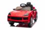 Mașinuță electrică copii Porsche Cayenne 12V cu tracțiune spate și licență origianlă, un singur loc, roșu, baterie litiu, scaun lat, axe cu suspensii, telecomandă 2.4 GHz, player MP3 cu intrare USB/AUX, lumini LED