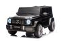 Mașină electrică de jucărie Mercedes-Benz G63 AMG 4x4 cu două locuri, negru, player MP3 cu conexiune USB/AUX și Bluetooth, tracțiune 4x4, baterie litiu, roți EVA cu suspensie, scaune din piele artificială, telecomandă, licență originală