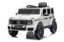 Mașinuță electrică de jucărie Mercedes G580 12V, albă, telecomandă 2.4 GHz, Bluetooth, intrare USB / SD, baterie litiu, lumini LED, înmatriculare ORIGINALĂ